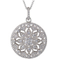 Round CZ 925 Silver Pendants Necklace Jewelry for Girls